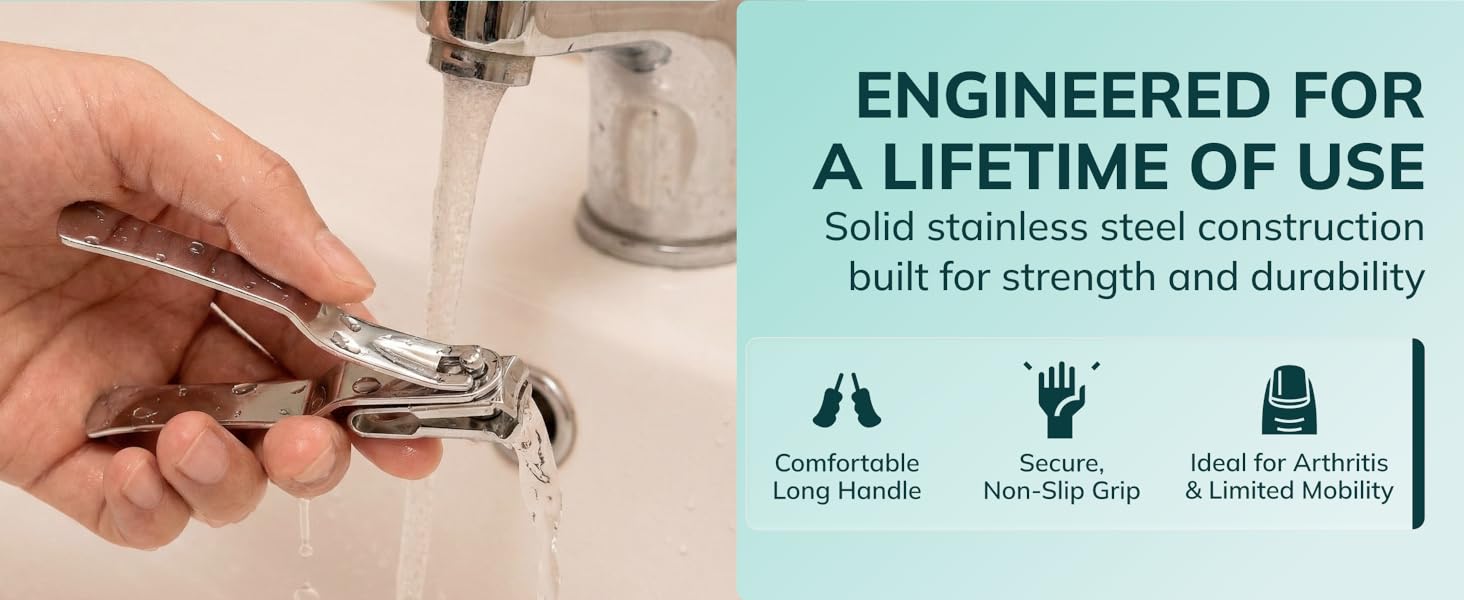 Swissker by Swissklip Nail Clippers for Men & Women | Finger Nail Clippers for Adult with 360 Degree Rotating Head I Fingernail Clippers for Women I Surgical-Grade Stainless Steel Material