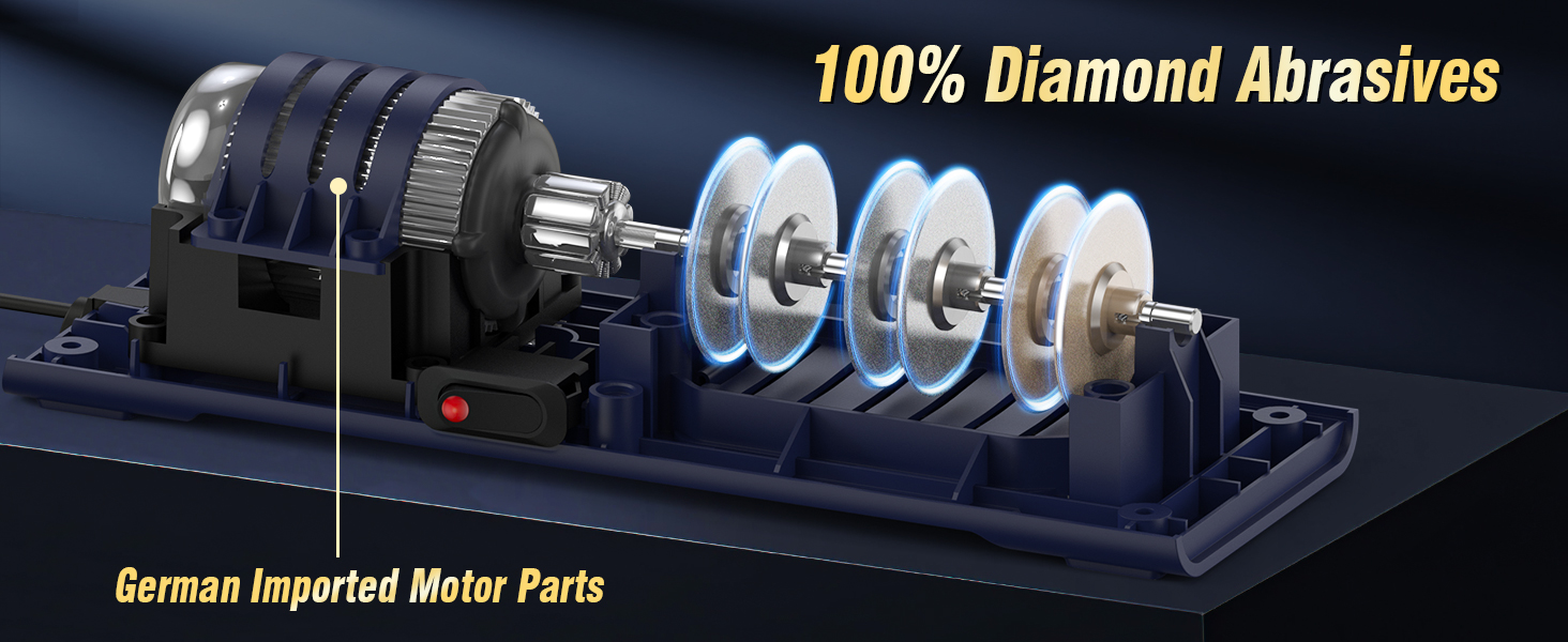 Professional Electric Knife Sharpener with 100% Diamond Abrasives and Precision Angle Guides for Kitchen Straight Edge&Ceramic Knife Work Sharp, 3-stage Champagne Gold, afilador de cuchillos