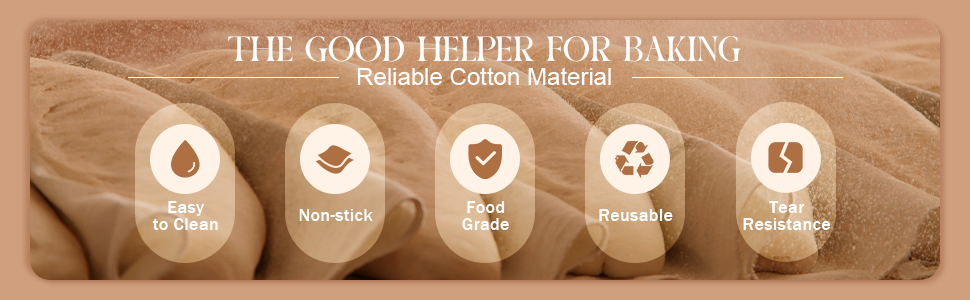 Tessco 6 Pieces Pastry Cloth and Rolling Pin Cover Set Includes 2 Pcs 25 x 20 Inch Large Cotton Pastry Mat 4 Pcs 14 x 2.5 Inch Rolling Pin Cover Sleeves for Dough Bread Pie Baking Kitchen Supplies