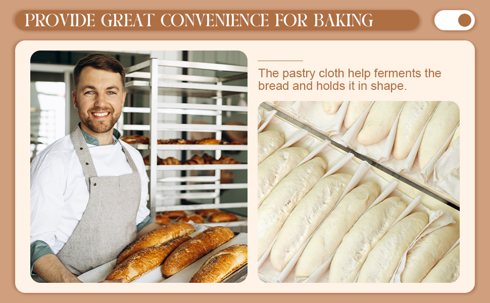 Tessco 6 Pieces Pastry Cloth and Rolling Pin Cover Set Includes 2 Pcs 25 x 20 Inch Large Cotton Pastry Mat 4 Pcs 14 x 2.5 Inch Rolling Pin Cover Sleeves for Dough Bread Pie Baking Kitchen Supplies