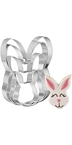 Easter Cookie Cutter Set - 6 Piece Easter Bunny and Egg Cookie Cutters - Stainless Steel Assorted Sizes
