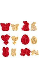 Easter Cookie Cutter Set - 6 Piece Easter Bunny and Egg Cookie Cutters - Stainless Steel Assorted Sizes