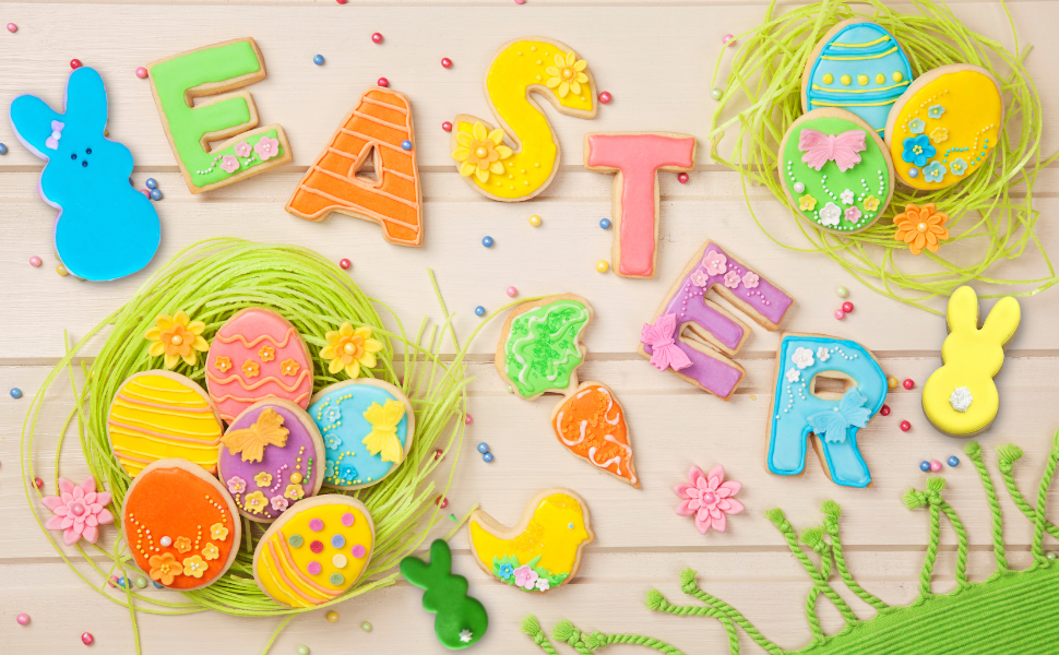 Easter Cookie Cutter Set - 6 Piece Easter Bunny and Egg Cookie Cutters - Stainless Steel Assorted Sizes