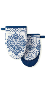 Martha Stewart Lemon Whimsy Mini Oven Mitt 2-Pack Set, Yellow, 5.5