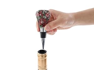 10 Pcs Wine Bottle Stopper Set Kit, Resin Wine Bottle Stoppers Molds Set Accessories, Wine Stopper for Silicone Molds Epoxy Resin (Metal Silver)