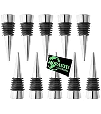 10 Pcs Wine Bottle Stopper Set Kit, Resin Wine Bottle Stoppers Molds Set Accessories, Wine Stopper for Silicone Molds Epoxy Resin (Metal Silver)