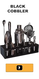 Highball & Chaser Cocktail Shaker Set: Bartender Kit for Home Bar Mixology Cocktail Bar Set Plus E-Book with 30 Recipes (Antique Gold)
