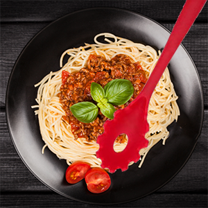 Silicone Pasta Fork, 2Pcs Spaghetti Spoon Pasta Fork High Heat Resistant 480°F Hygienic Spaghetti Server Food Grade Pasta Spoons BPA Free Noodle Spoon