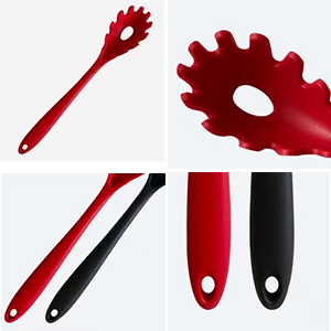 Silicone Pasta Fork, 2Pcs Spaghetti Spoon Pasta Fork High Heat Resistant 480°F Hygienic Spaghetti Server Food Grade Pasta Spoons BPA Free Noodle Spoon