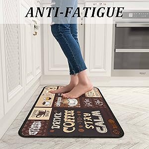 Coffee Kitchen Rugs and Mats Non-Slip, Washable, Stain and Fade Resistant, Suitable for Kitchen Mat Set of 2 Coffee Kitchen Decor 17