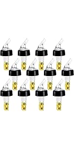 WUWEOT 12 Pack Measured Liquor Bottle Pourers, 1.5 Oz Automatic Wine Bottle Pourers, Jigger Quick Shot Dispenser for Home Bar Kitchen