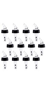 WUWEOT 12 Pack Measured Liquor Bottle Pourers, 1.5 Oz Automatic Wine Bottle Pourers, Jigger Quick Shot Dispenser for Home Bar Kitchen