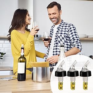 WUWEOT 12 Pack Measured Liquor Bottle Pourers, 1.5 Oz Automatic Wine Bottle Pourers, Jigger Quick Shot Dispenser for Home Bar Kitchen