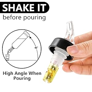 WUWEOT 12 Pack Measured Liquor Bottle Pourers, 1.5 Oz Automatic Wine Bottle Pourers, Jigger Quick Shot Dispenser for Home Bar Kitchen