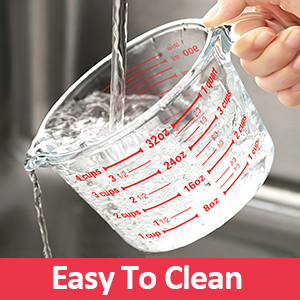 M MCIRCO 6 Pcs Glass Measuring Cups with Lids Set, 1-Cup, 2-Cup, 4-Cup Measuring Jugs with Handle, Nesting Liquid Measuring Cups for Kitchen