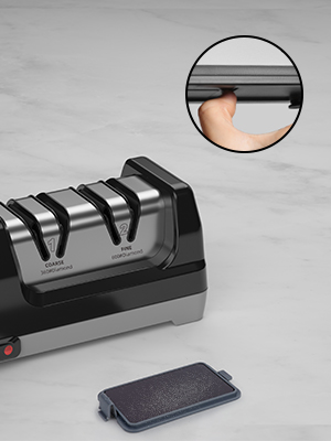 Knife Sharpener, Professional 2-Stages Eleltric Knife Sharpeners with Diamond Abrasives for 20-Degree Straight Edge, Knife Sharpener for Kitchen Knives with Sharpening and Polishing