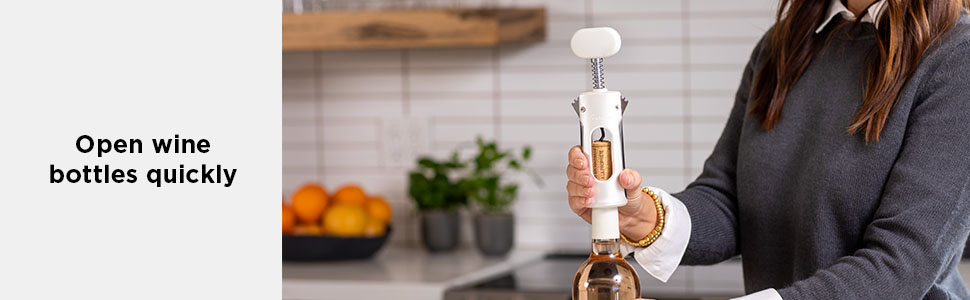Rabbit Premium Wine Wing Corkscrew Wine Opener and Bottle Opener, Pearl 2.36 x 1.97 x 7.68 IN