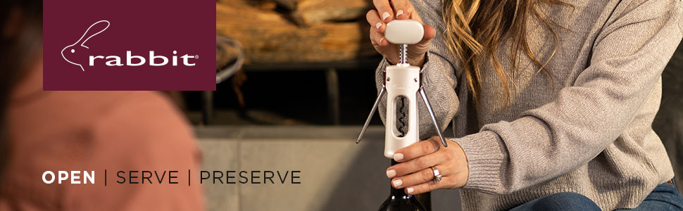 Rabbit Premium Wine Wing Corkscrew Wine Opener and Bottle Opener, Pearl 2.36 x 1.97 x 7.68 IN