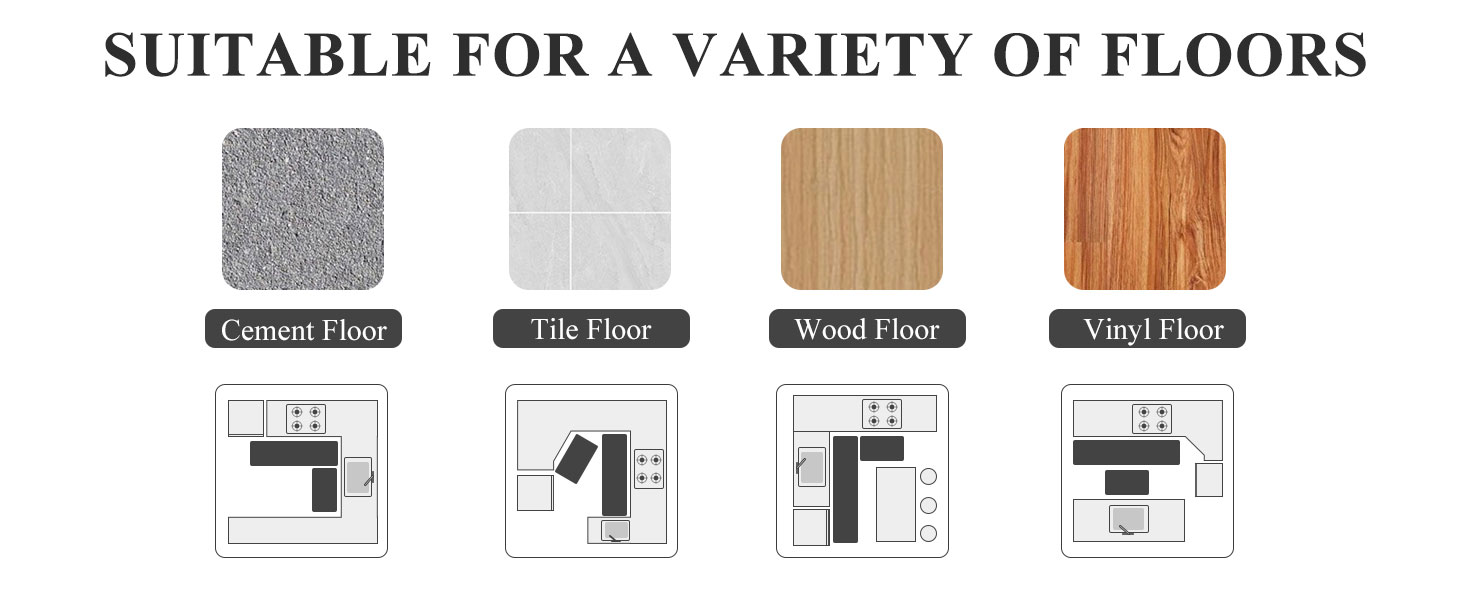 HEBE Anti Fatigue Kitchen Mat Set of 2 Non Slip Cushioned Kitchen Mats for Floor Waterproof Farmhouse Kitchen Rugs and Mats Set Comfort Standing Desk Mat Carpet for Sink,Office,Laundry