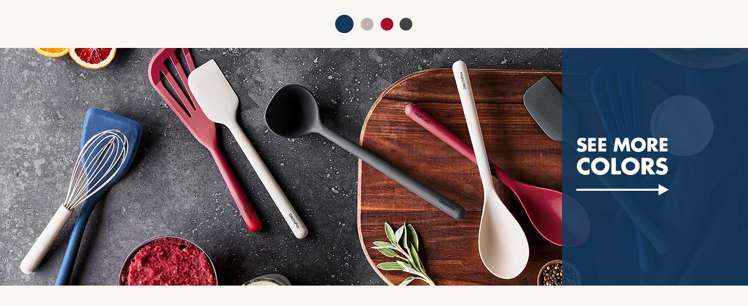 GreenPan Silicone Ultimate Fork, Mixing Stirring Serving, Cooking Kitchen Utensil, Flexible Rubber Nonstick Cookware, Rigid Steel Core, Heat-Resistant, Anti-Slip Handle, BPA-Free Dishwasher Safe, Blue