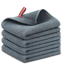 Nialnant 8 Pack Kitchen Dish Rags,100% Cotton Dish Cloths for Washing Dishes,Quick Drying Kitchen Towels,12x12 Inches,Black Plaid