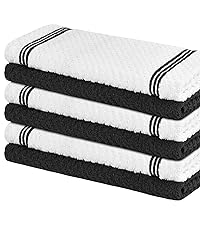 Nialnant 8 Pack Kitchen Dish Rags,100% Cotton Dish Cloths for Washing Dishes,Quick Drying Kitchen Towels,12x12 Inches,Black Plaid