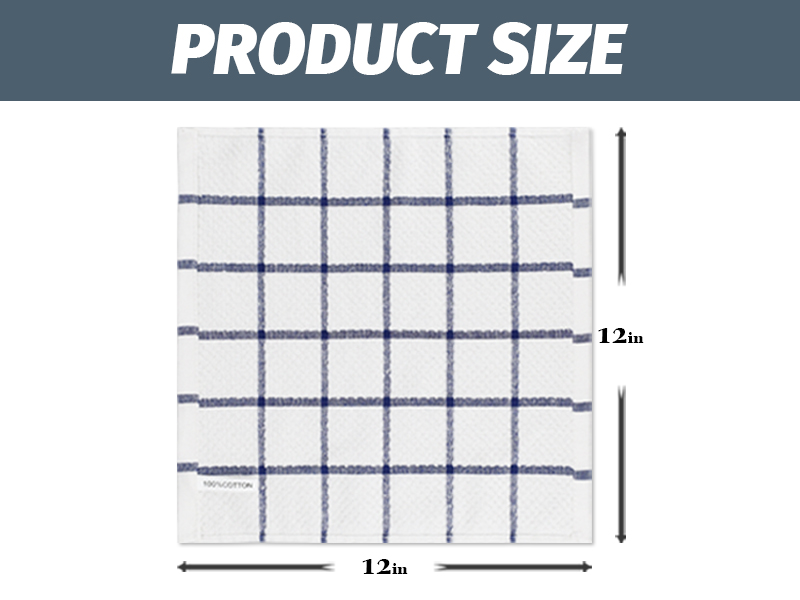 Nialnant 8 Pack Kitchen Dish Rags,100% Cotton Dish Cloths for Washing Dishes,Quick Drying Kitchen Towels,12x12 Inches,Black Plaid