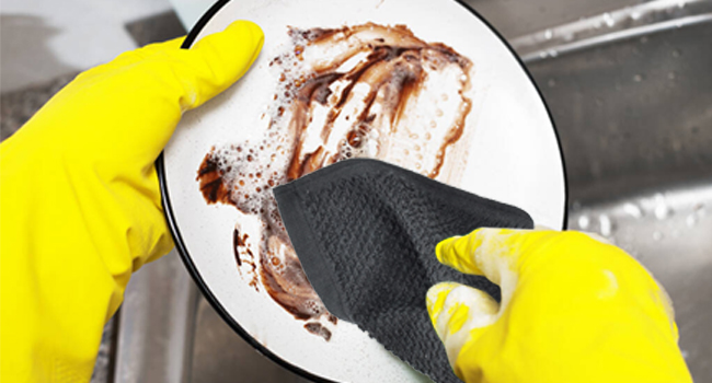 Nialnant 8 Pack Kitchen Dish Rags,100% Cotton Dish Cloths for Washing Dishes,Quick Drying Kitchen Towels,12x12 Inches,Black Plaid