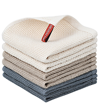 Nialnant 8 Pack Kitchen Dish Rags,100% Cotton Dish Cloths for Washing Dishes,Quick Drying Kitchen Towels,12x12 Inches,Black Plaid