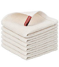 Nialnant 8 Pack Kitchen Dish Rags,100% Cotton Dish Cloths for Washing Dishes,Quick Drying Kitchen Towels,12x12 Inches,Black Plaid