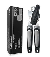 Can Opener Manual, Handheld Strong Heavy Duty Stainless Steel Can Opener, Comfortable Handle, Sharp Blade Smooth Edge, Can Openers with Multifunctional Bottle Opener
