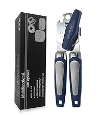 Can Opener Manual, Handheld Strong Heavy Duty Stainless Steel Can Opener, Comfortable Handle, Sharp Blade Smooth Edge, Can Openers with Multifunctional Bottle Opener