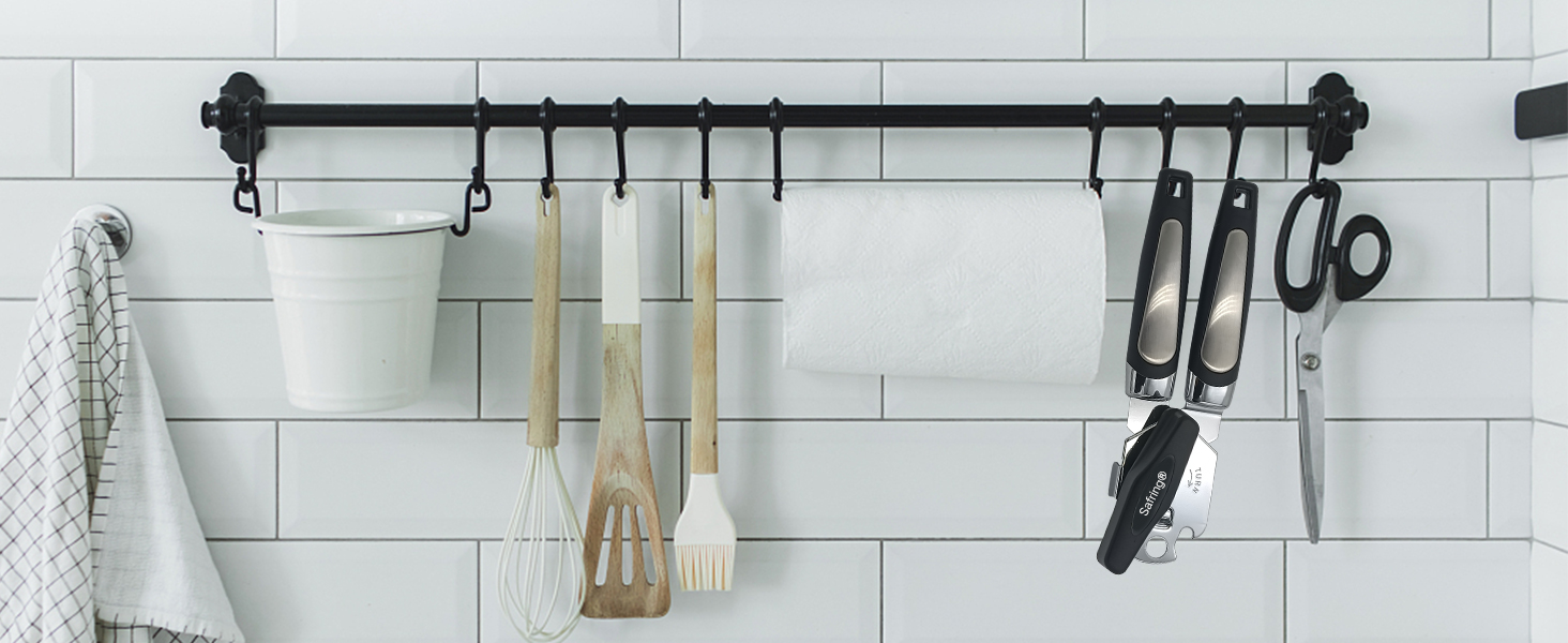 Can Opener Manual, Handheld Strong Heavy Duty Stainless Steel Can Opener, Comfortable Handle, Sharp Blade Smooth Edge, Can Openers with Multifunctional Bottle Opener