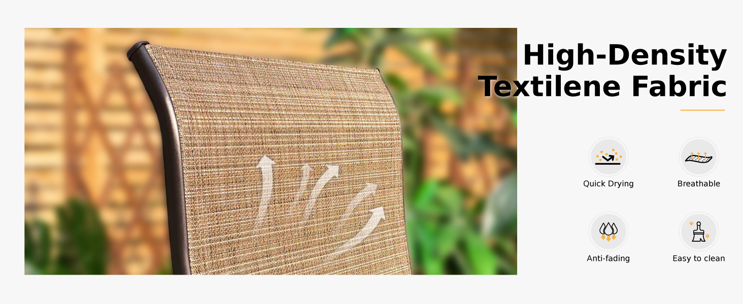 MFSTUDIO Patio Bar Set of 7, Outdoor Bar Height Table and Chairs, 1 x Heavy Duty Metal Slat High Top Bar Table with 6 x Swivel Outdoor Bar Stool, Breathable Textilene Fabric