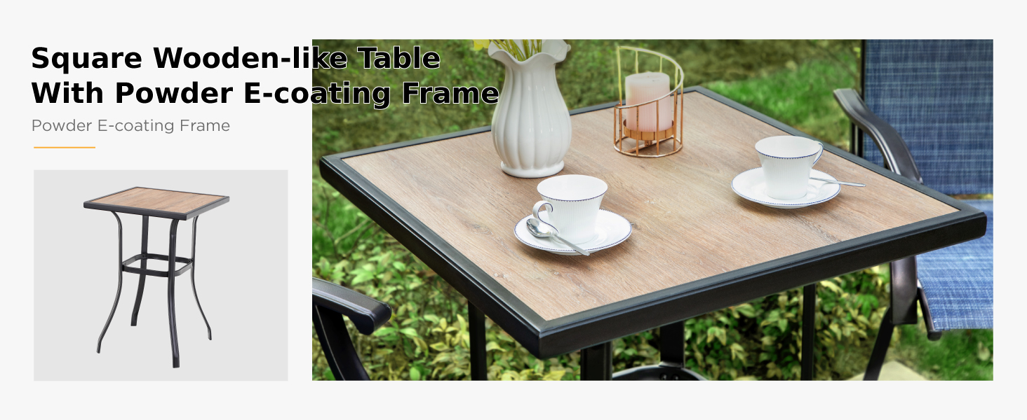 MFSTUDIO Patio Bar Set of 7, Outdoor Bar Height Table and Chairs, 1 x Heavy Duty Metal Slat High Top Bar Table with 6 x Swivel Outdoor Bar Stool, Breathable Textilene Fabric