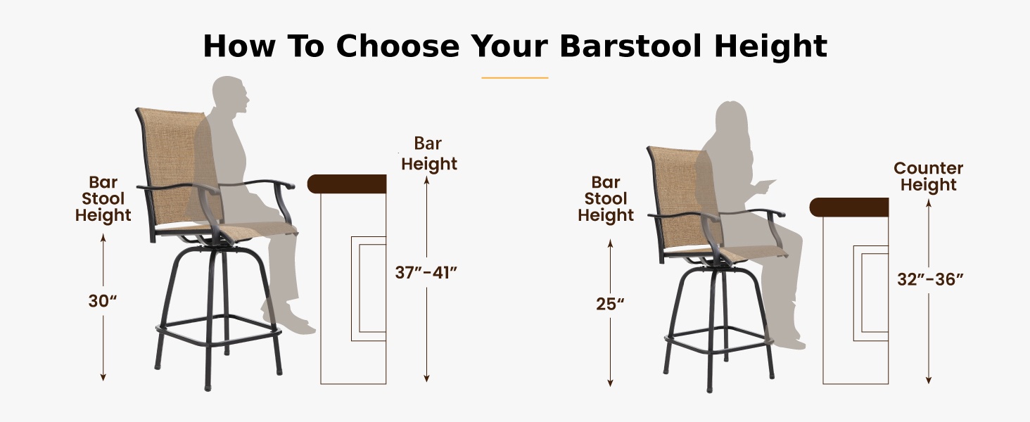 MFSTUDIO Patio Bar Set of 7, Outdoor Bar Height Table and Chairs, 1 x Heavy Duty Metal Slat High Top Bar Table with 6 x Swivel Outdoor Bar Stool, Breathable Textilene Fabric