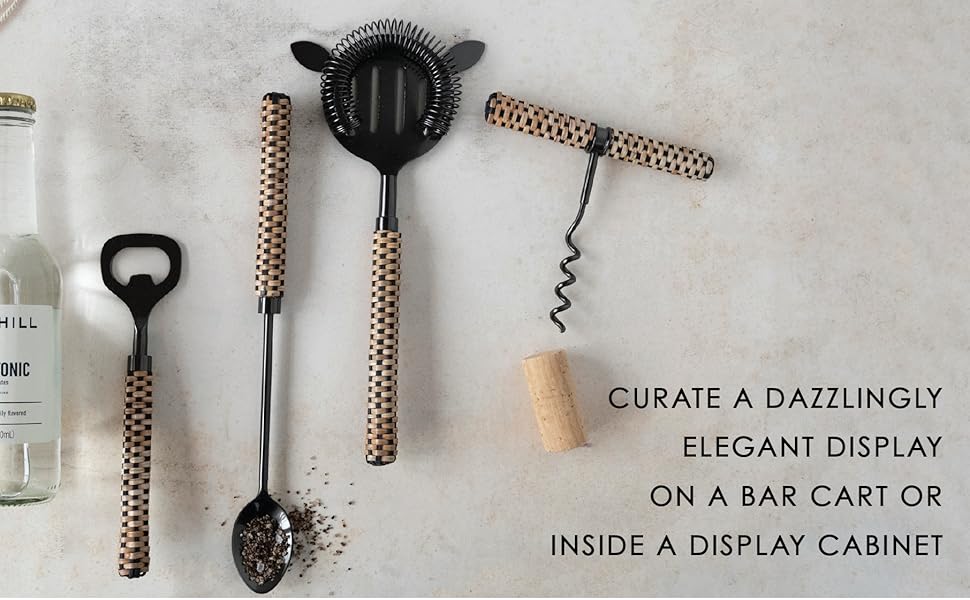 Marble and Acacia Wood 2-Tone Coasters, Black and Natural, Set of 4