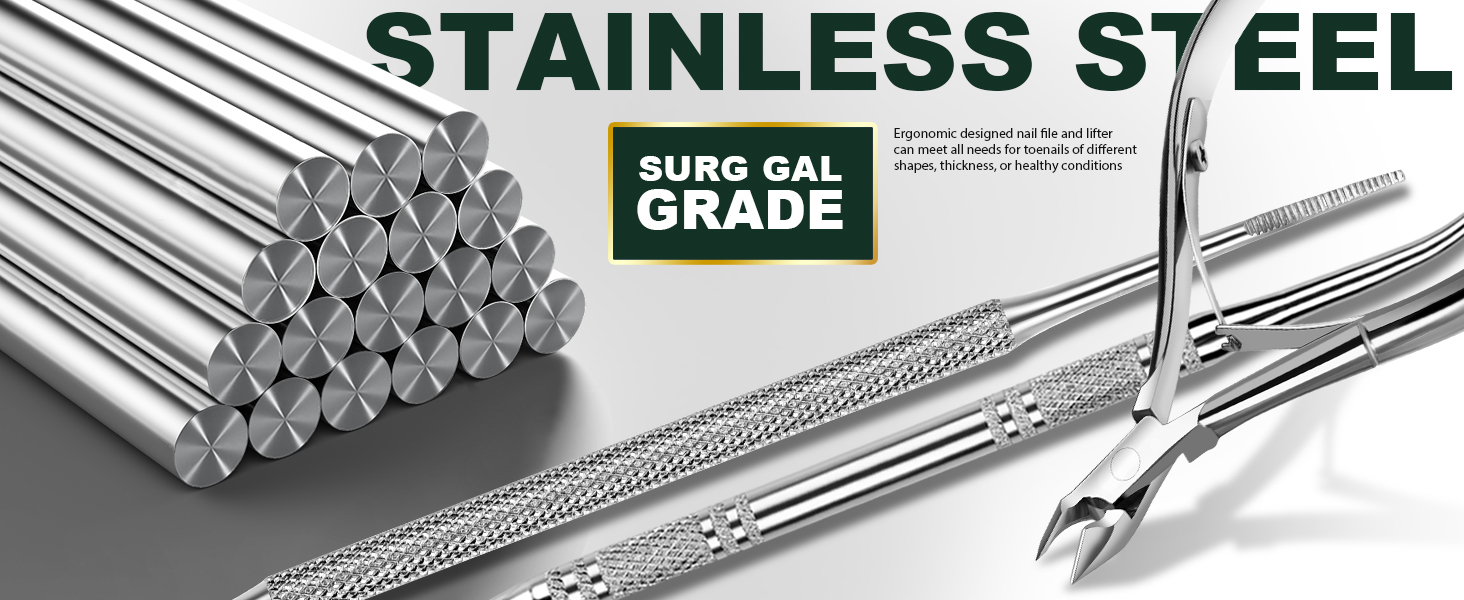 Teenitor Ingrown Toenail Tool, Pedicure Tools for Feet, Stainless Steel Ingrown Toenail Clippers, Ingrown Toenail File and Lifters