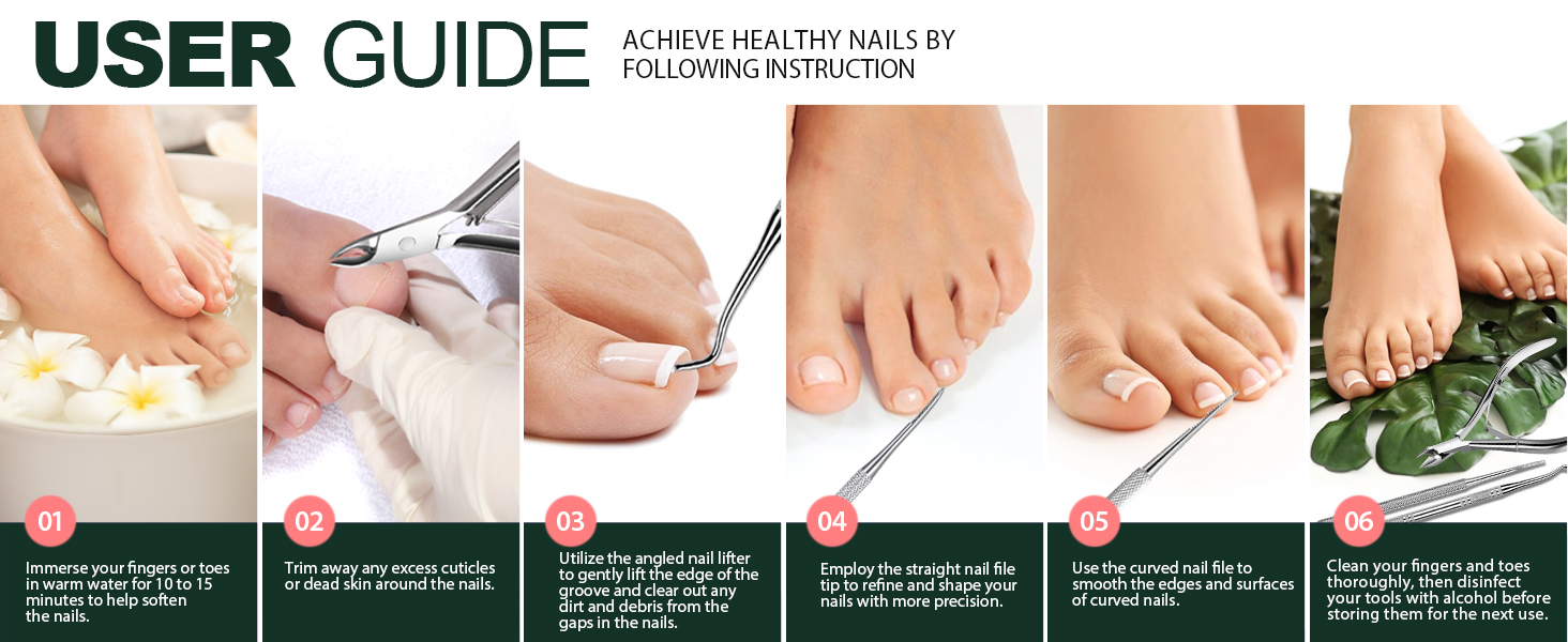 Teenitor Ingrown Toenail Tool, Pedicure Tools for Feet, Stainless Steel Ingrown Toenail Clippers, Ingrown Toenail File and Lifters