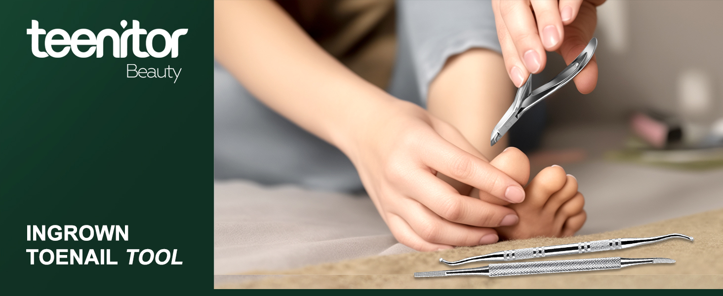 Teenitor Ingrown Toenail Tool, Pedicure Tools for Feet, Stainless Steel Ingrown Toenail Clippers, Ingrown Toenail File and Lifters