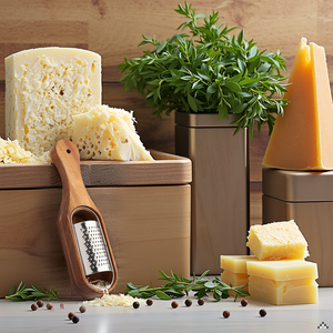 Cheese Grater With Container - Stainless Steel Cheese Grater With Wood Handle Shredder Zester Grater Box Kitchen Handheld Cheese Spoon Grater