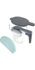 Measuring Cups and Spoons set 10 Pieces, Stackable Measuring Cup with Lid, Kitchen Cooking Baking Measuring Spoons Set for Liquid and Dry, BPA Free, Dishwasher Safe