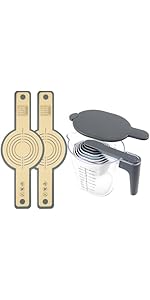 Measuring Cups and Spoons set 10 Pieces, Stackable Measuring Cup with Lid, Kitchen Cooking Baking Measuring Spoons Set for Liquid and Dry, BPA Free, Dishwasher Safe