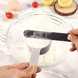 Measuring Cups and Spoons set 10 Pieces, Stackable Measuring Cup with Lid, Kitchen Cooking Baking Measuring Spoons Set for Liquid and Dry, BPA Free, Dishwasher Safe