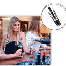 Wine Aerator Stainless Steel Wine Bottle Pourers and Stoppers 2-in-1 Steel Champagne Sealed Cap Stopper Wine Spout Pourer for Whiskey, Tequila, Other Liquor Wine Gift Set(2PCS)