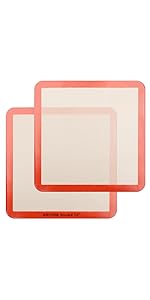 AMYONE Perforated Baking Mats, 2 PCS Pink Eclair Silicone Mat for Half Sheet, Non-Stick Reusable Oven Liners for Making Bread/Pizza/Pastry/Cookie 11 5/8