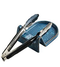 Spoon Rest, Large Ceramic Spoon Holder for Stove Top, Heat-Resistant Cooking Spoon Rest for Kitchen Counter Decor, 5 Inches (Gray)