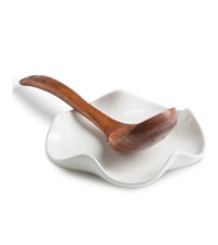 Spoon Rest, Large Ceramic Spoon Holder for Stove Top, Heat-Resistant Cooking Spoon Rest for Kitchen Counter Decor, 5 Inches (Gray)