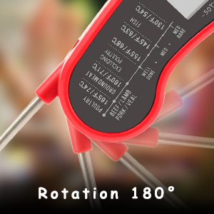 Lonicera Meat Thermometer Digital for Cooking Food. Waterproof & Instant Read for Kitchen Baking, BBQ. with Foldable Probe, Backlight & Calibration (Red)