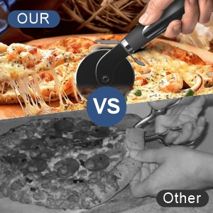 2PCS Pizza Wheel Cutter and Pie Server - Non-Slip Handle, Sharp Stainless Steel Pizza Slicer